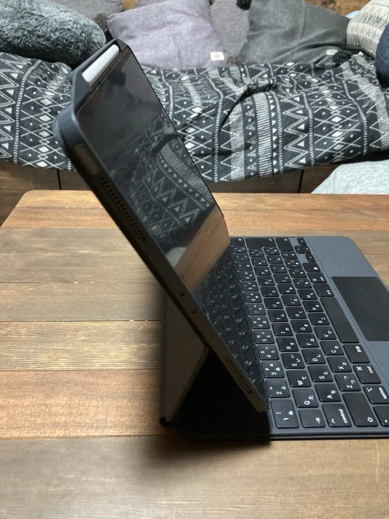 極薄・Magic Keyboard対応・Apple Pencil収納可 〜iPad Pro背面保護ケース「Switch Easy」の横面