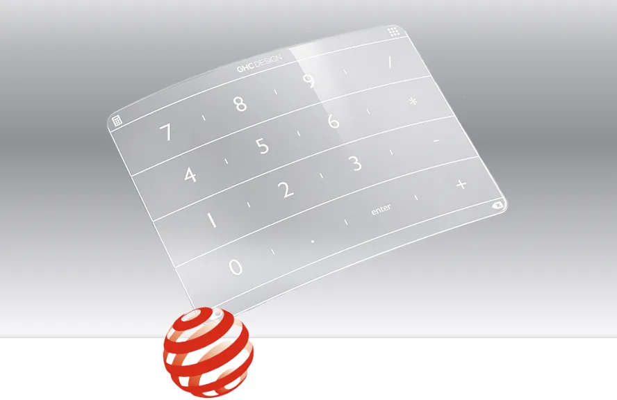 トラックパっとにシールを貼ると、テンキーとして使えるようになる